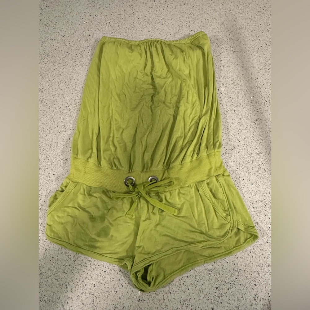 Victoria’s Secret Moda International Lime Green Drawstring jumpsuit XS